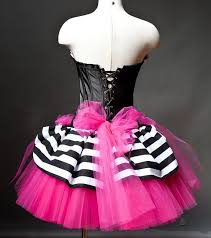 Black And White Striped Dance Costume Custom Size Hot Pink Black And White Striped Burlesque Corset Dress Burlesque Corset Black Pink Hot Pink