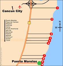 Large detailed map of tulum. Mayan Riviera Hotel Map Travel Yucatan