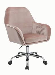 Acme Eimet Office Chair In Dusky Rose Velvet Walmart Com Pink Office Chair Velvet Office Chair Stylish Office Chairs