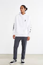 Rib knit cuffs and hem. Good Worth Cotton X Playboy Bunny Hooded Sweatshirt In White For Men Lyst