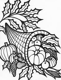 Cornucopia Represents The Bountiful Autumn Season Of Thanksgiving Full Of Fresh Fruits A Thanksgiving Coloring Sheets Turkey Coloring Pages Free Coloring Pages