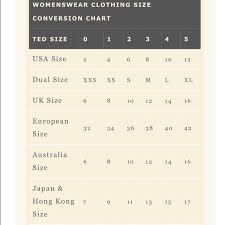 Ted Baker Sizing Chart