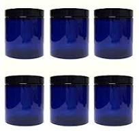 Jar, Cobalt Glass, Wide Mouth, 1.75 oz w/ lid
