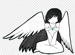 To recreate her look, you'll need contact lenses because in the anime. Anime Drawing Black And White Angel Black And White Face Black Hair Manga Png Pngwing