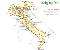 Ti aspettano i luoghi turistici popolari, i tipi dell'alloggio diversi e i ristoranti. Italia Rail Mappa Cartina Mappa Rail Italia Europa Del Sud Europa
