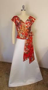 Dress Top With Vintage Red Wedding KIMONO OBI Bow Sash SAKURA Cherry  Blossom Phoenix Gold Brocade Spring Flower Ready to Ship