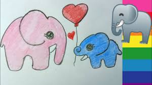 How To Draw Cute Elephant Baby Elephant With Mother Elephant Mother Child Love Easy Step By S Youtube