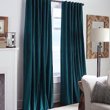Sheridan Velvet Curtain Ink Blue Velvet Curtains Curtains Living Room Teal Curtains