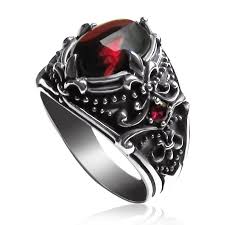 Men S Sterling Silver Vintage Artichoke Gemstone Ring Yoyoon 7784 Fashion Rings Bracelets For Men Mens Jewelry