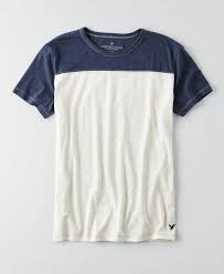 Aeo Colorblock Football T Shirt Oatmeal American Eagle Outfitters American Eagle Mens Shirts Creative T Shirt Design Men Shirt Style