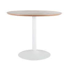 Table A Manger Ronde En Metal Et Bois Blanche L 100 Cm Circle Maisons Du Monde Ronde Eettafel Eetkamertafel Eettafel