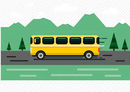 Flat Yellow Bus Green Nature Trees Illustration In 2021 Tree Illustration Nature Tree Green Nature