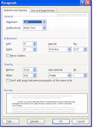 Select home > line and paragraph spacing, and choose the spacing you want. Setting Default Paragraph Formatting