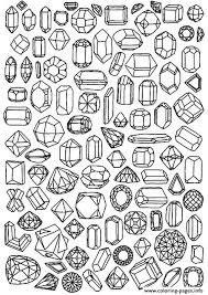 We did not apply glare and shadows, that is, we painted the diamond in a solid color. Zen Anti Stress To Print Diamonds Coloring Pages Printable