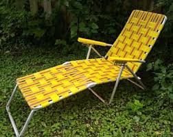 Woven Aluminum Lounge Chair Yellow Orange Brown Adjustable Folding Retro Garden Lawn Patio Poolside Garden Lounge Chairs Chair Lawn Chairs
