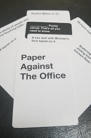 The party game launched into popularity among adults for its creative, yet crass, cards. Someone Made The Office Themed Cards Against Humanity Decks And Oh My Gosh Cards Against Humanity Cards Against Cards Against Humanity Expansion