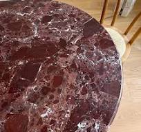 Mesa de centro de jantar em mármore Rosso Levanto com pedra ...