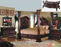 Create your sanctuary today with our wide variety of exclusive, handcrafted bedroom sets. King Cherry Poster Luxury Canopy Bed W Leather Headboard Master Bedroom Canopy Bedroom Sets Canopy Bedroom King Bedroom Furniture