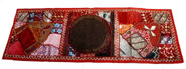 Sku No Heavy Beads Circle Table Runner 103a Red Indian Table Runner Hand Made Item Tapestry Fabric Wall Accent Hangi Indian Table Tapestry Fabric Fabric Wall