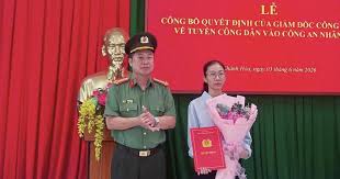 Tuyển vợ thiếu tá Nguyễn Xuân Hải vào ngành Công an