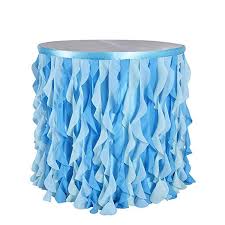 Amazonsmile 6ft Curly Willow Blue Table Skirt Lace Taffeta Table Skirting Tutu Tulle Table Skirt For Round Or Rectangle Tabl Table Skirt Blue Table Tutu Table