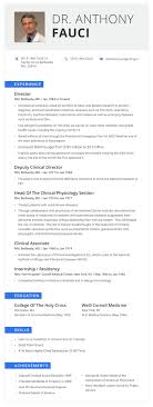 Including academic achievements in a resume is an effective way to catch the eye of recruiting managers and give them insight about your skills in conclusion, most professional achievements do translate well onto your cv. The Impressive Resume Of Dr Anthony Fauci 54 Years Of Achievement Zippia