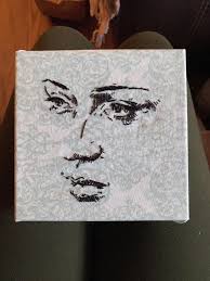 A portrait I illustrated and stitched using a photo of Chloë Sevigny as  reference : r/Embroidery