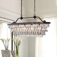 Edvivi Chiara 4 Light Antique Bronze Rectangular Chandelier With Crystal Shade Epd301ab The Home Depot Crystal Chandelier Dining Room Dining Room Chandelier Rectangular Chandelier