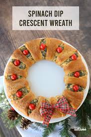 Bake up a sweet bread christmas wreath and candy cane treat during the holiday season. Spinach Dip Crescent Wreath Easy Christmas Appetizer It S Always Autumn