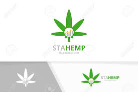 vector marijuana leaf and graph logo combination hemp and diagram