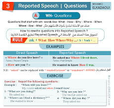 reported speech wh question moroccoenglish