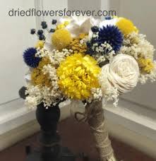 If you're still just not feeling our designs we won't take it personally. Navy Blue Yellow Wedding Bouquet Dried Flowers Dried Flowers Forever