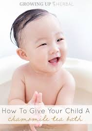 How To Give Your Child A Chamomile Tea Bath Growing Up Herbal In 2021 Chamomile Tea Herbalism Herbal Bath