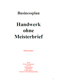 Jetzt unsere vorlage und muster nutzen. Businessplan Handwerk Ohne Meisterbrief Sofort Download