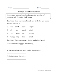 Vocabulary Worksheets Synonym And Antonym Worksheets In 2020 Antonyms Worksheet Synonyms And Antonyms Antonym