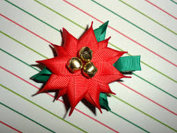 Poinsettia Ribbon Sculpture Christmas Holiday Hair Clip Bow Diy Free Tut Christmas Bows Diy Holiday Hair Clips Christmas Bows