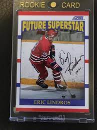 Eric bryan lindros (born february 28, 1973) is a retired canadian professional ice hockey player. 90 91 Score Usa Eric Lindros Auto Rc Hockeycards