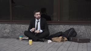Man Wearing Suit Begging in Street., People Stock Footage ft. bankruptcy &  begging - Envato Elements