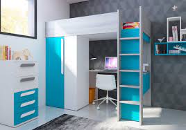 lit mezzanine beau avec bureau et armoire bleu bett ideen etagenbett schreibtisch bett mit schubladen