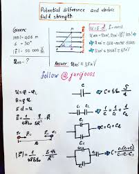 Potential Difference And Electric Field Strength Illustration By Physics Teacher Yuri Kovalenok Jurij Engineering Notes Physics Notes Learn Physics