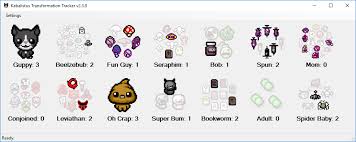 Github Emfmesquita Kabalistustransformationtracker Tracker For The Transformations Of The Binding Of Isaac Rebirth Antibirth Afterbirth And Afterbirth