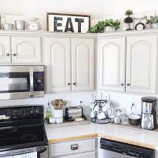 Cottage Country Corner Llc On Instagram Do You Decorate Above Your Kitchen Cab Kitchen Decor Apartment Decorating Above Kitchen Cabinets Top Kitchen Cabinets