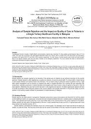 Pdf Analysis Of Sample Rejection And The Impact On Quality Of Care In Patients In A Single Tertiary Healthcare Facility