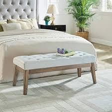 Wemart Velvet Upholstered Tufted Bench With Solid Wood Leg Ottoman With Padded Seat Taupe Luxury Home Furniture Upholstered Accent Chairs Standard Furniture