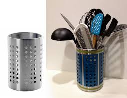 Ikea Ordning Kitchen Utensil Caddy Frogtape Rustoleum Eden And Lagoon Spray Paint One Of A Kind Kitchen Tool Kitchen Utensil Caddy Utensil Caddy Utensil