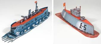 Cut out after first folding. Papermau A Submarine And A Warship Two Vintage Spanish Paper Models By Construcciones Costales Of Granadapreserved And Shared By Thumb Dog