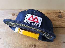 Vtg 80s Macmillan Bloedel Canadian White Pine Denim Trucker Hat Snapback Cap Baseballcap