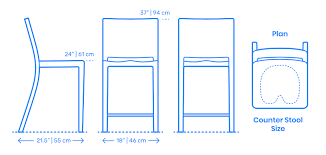Counter stools counter stools placed around the kitchen island or countertop gather family and friends around the heart of the kitchen. Stools Dimensions Drawings Dimensions Com