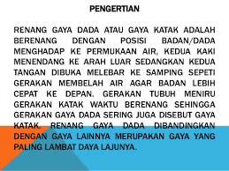 Hasil gambar untuk pengertian renang gaya dada