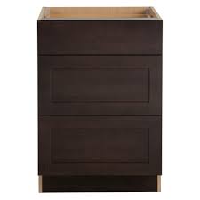 Hampton Bay Cambridge Assembled 24x34 5x24 63 In Base Cabinet With 3 Soft Close Drawers In Dusk Base Cabinets Soft Close Drawers Drawer Fronts